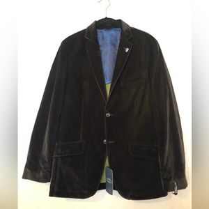 Ben Sherman Plectrum NWT Dark Brown Velvet blazer coat size 38R